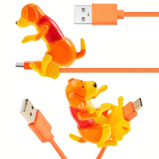Frienda 2 Pcs Dog Charging Cable Graduation Season Gifts Presents Smartphone USB Data Transmission Dog Cable For Charging Of Phones Only Compatible With Type-C(Orange,Cute Style)
