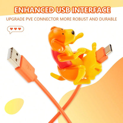 Frienda 2 Pcs Dog Charging Cable Graduation Season Gifts Presents Smartphone USB Data Transmission Dog Cable For Charging Of Phones Only Compatible With Type-C(Orange,Cute Style)
