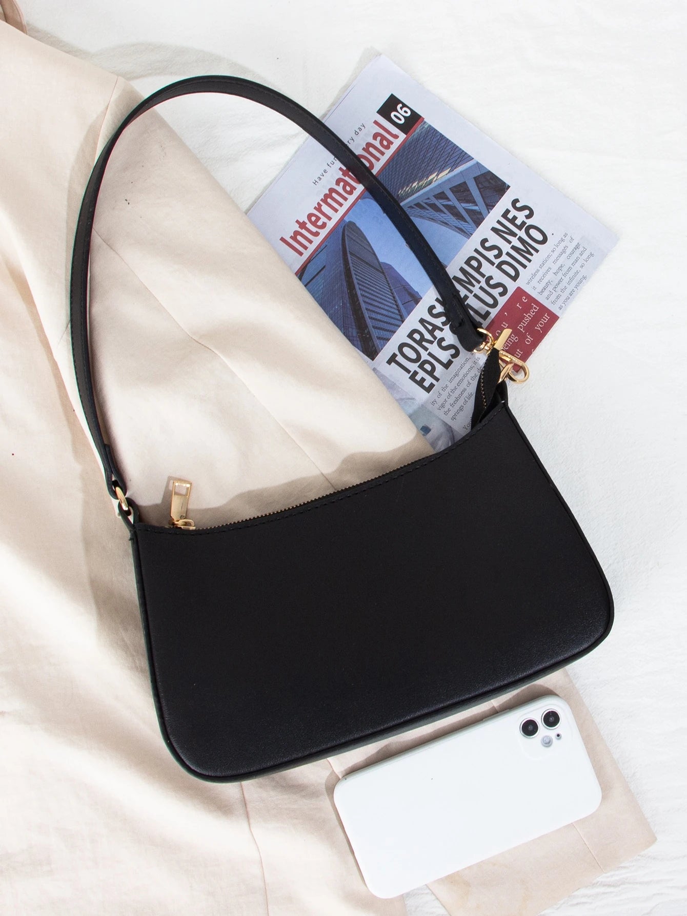 FRIFUL Lightweight,Business Casual Minimalist Zipper Up Shoulder Bag For Teen Girls Women