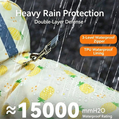 Fruit Series Waterproof Dog Raincoat Set, Includes 1pc Raincoat And Waterproof Leash, Multiple Colors Available, Windproof And Fully Waterproof, Full Coverage Design, With Special Buckles, Anti-Slip R