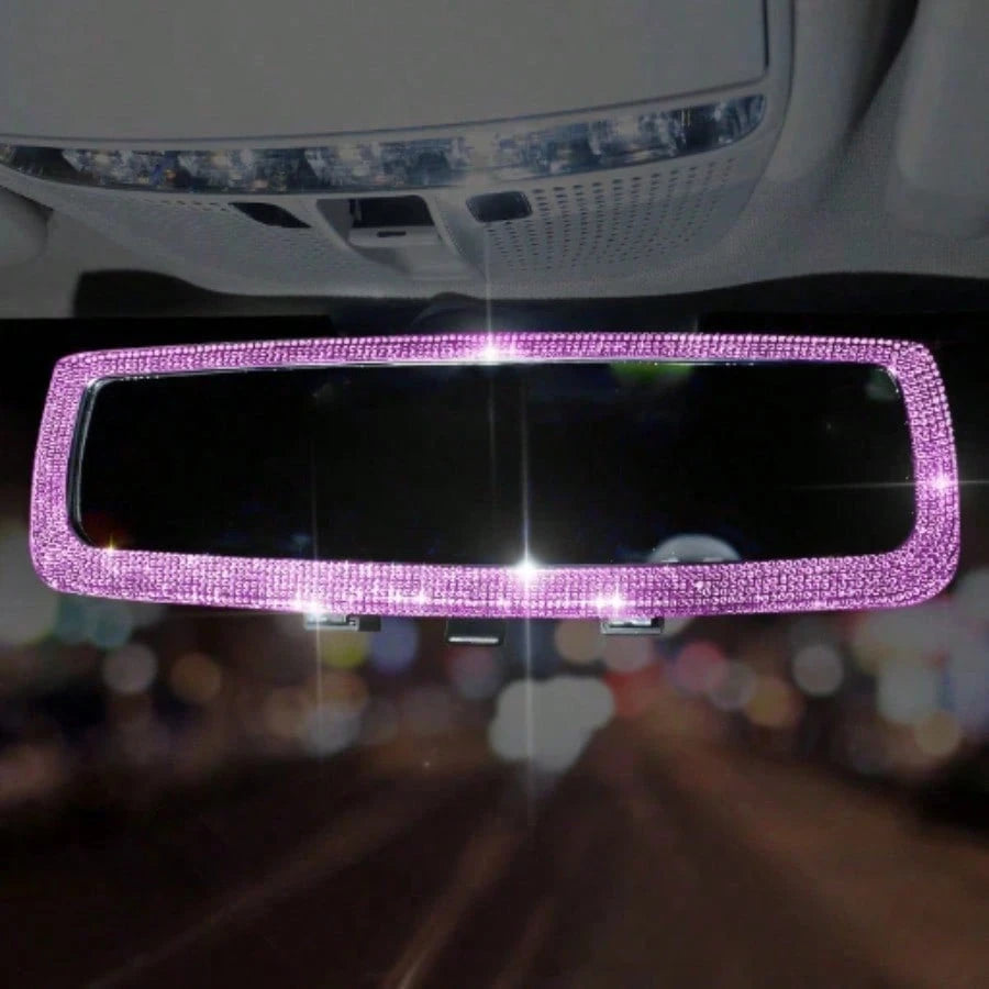 Full Rhinestone Car Rearview Mirror Luxury Creative Inlaid Diamond Auto Rear View Mirror Car Interior Decor Accessories
