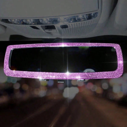 Full Rhinestone Car Rearview Mirror Luxury Creative Inlaid Diamond Auto Rear View Mirror Car Interior Decor Accessories