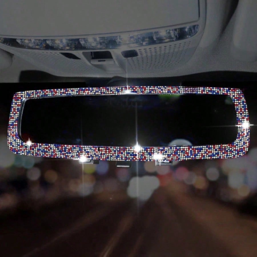 Full Rhinestone Car Rearview Mirror Luxury Creative Inlaid Diamond Auto Rear View Mirror Car Interior Decor Accessories