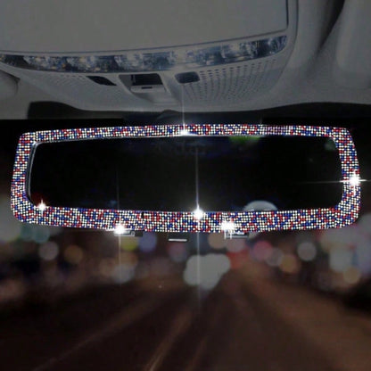 Full Rhinestone Car Rearview Mirror Luxury Creative Inlaid Diamond Auto Rear View Mirror Car Interior Decor Accessories