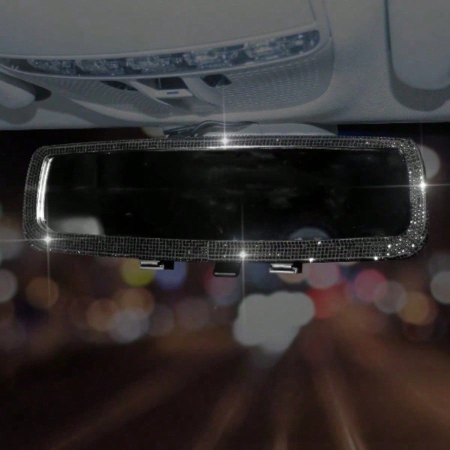 Full Rhinestone Car Rearview Mirror Luxury Creative Inlaid Diamond Auto Rear View Mirror Car Interior Decor Accessories