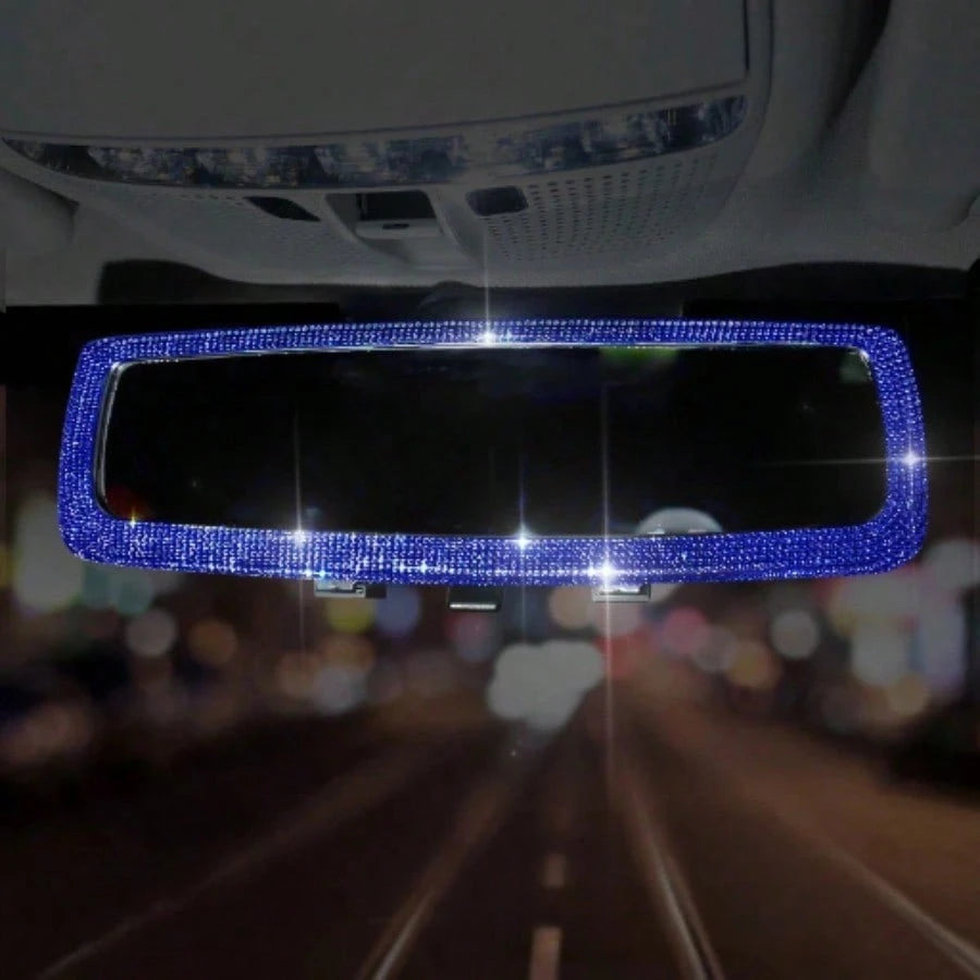 Full Rhinestone Car Rearview Mirror Luxury Creative Inlaid Diamond Auto Rear View Mirror Car Interior Decor Accessories