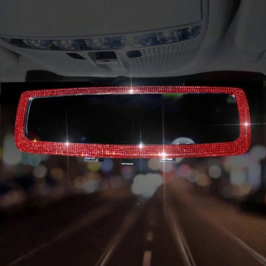 Full Rhinestone Car Rearview Mirror Luxury Creative Inlaid Diamond Auto Rear View Mirror Car Interior Decor Accessories