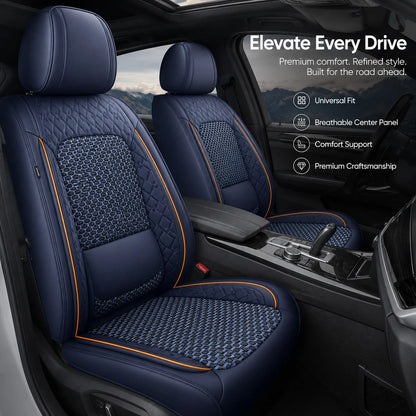 Full Set 5 Seats Cover Suitable Accent 2017-2025, Kona 2018-2025,Santa Fe 2009-2025, Tucson 2010-2025,Venue 2020-2025 Fully Wrapped Waist Faux Leather Seat Cover