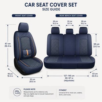 Full Set 5 Seats Cover Suitable Accent 2017-2025, Kona 2018-2025,Santa Fe 2009-2025, Tucson 2010-2025,Venue 2020-2025 Fully Wrapped Waist Faux Leather Seat Cover