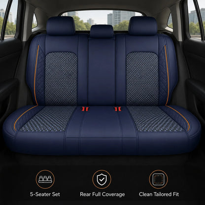 Full Set 5 Seats Cover Suitable Accent 2017-2025, Kona 2018-2025,Santa Fe 2009-2025, Tucson 2010-2025,Venue 2020-2025 Fully Wrapped Waist Faux Leather Seat Cover