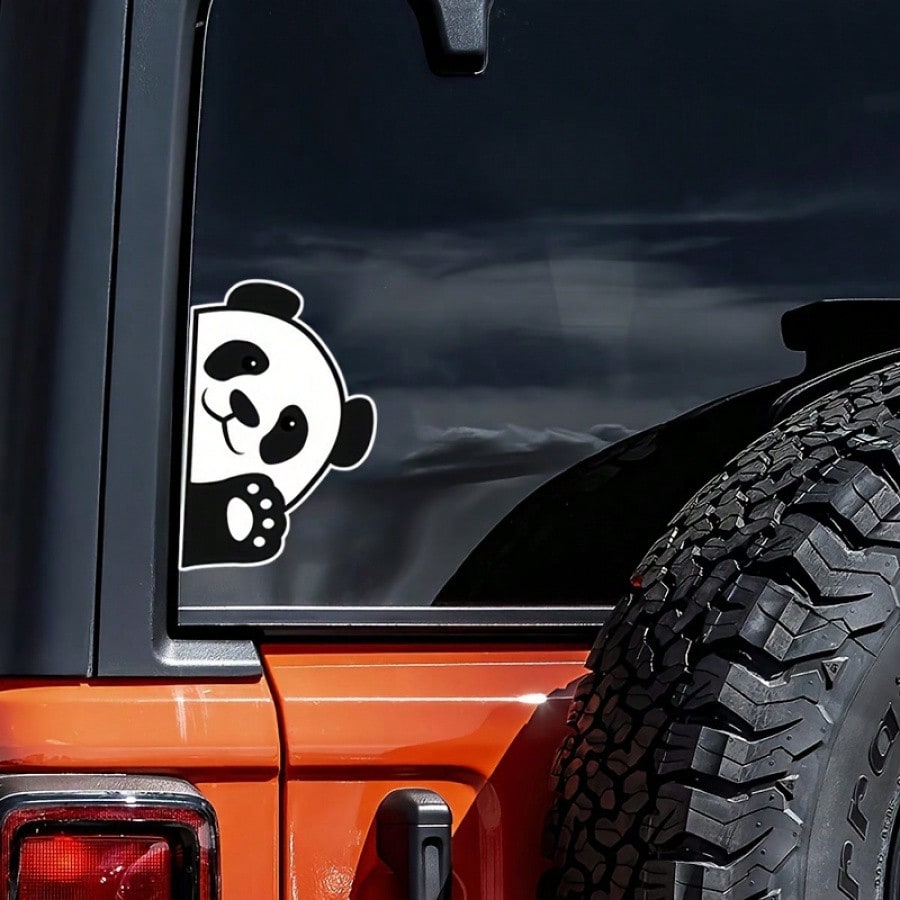 Funny Panda Design, Cute Car Stickers, Waterproof Vinyl Decals For Motorcycles And Cars, Creative Accessories
