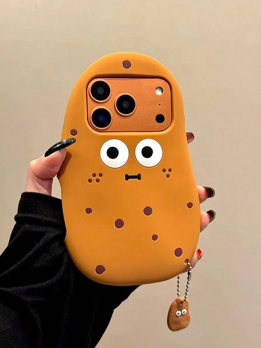 Funny Quirky Big Potato Expression Phone Case Compatible With Apple 17 Pro Max 16/17 New 16 Pro Protective Cover 14 Women's 13 Full Coverage Anti-Drop 15 Silicone 11 Soft Shell 12