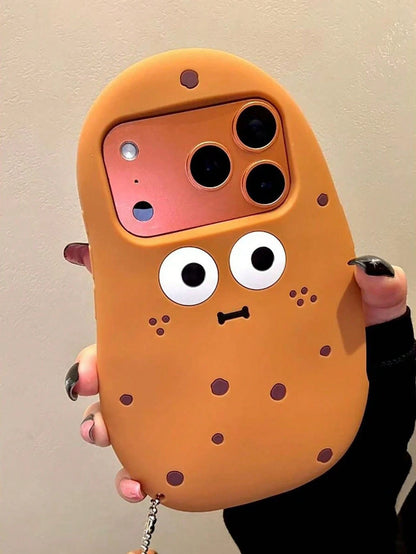 Funny Quirky Big Potato Expression Phone Case Compatible With Apple 17 Pro Max 16/17 New 16 Pro Protective Cover 14 Women's 13 Full Coverage Anti-Drop 15 Silicone 11 Soft Shell 12