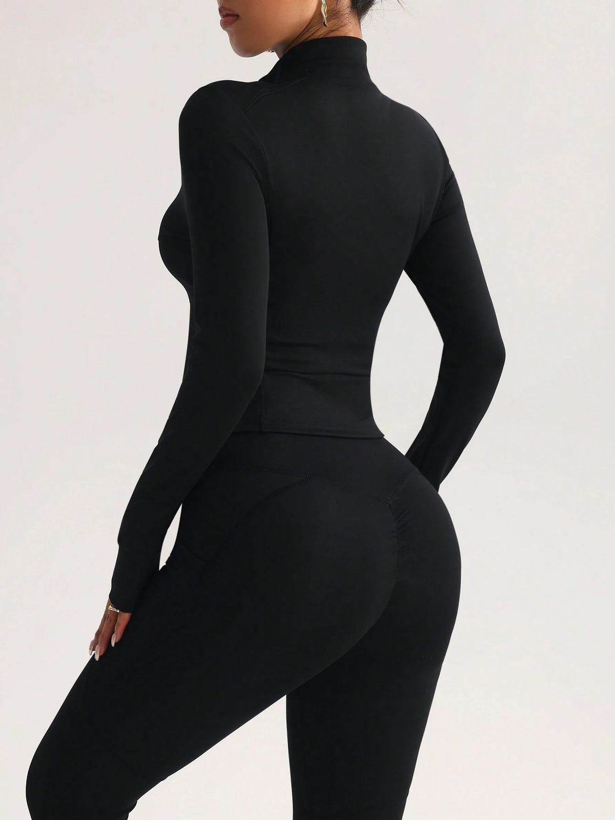 FWH High Turn Rate Small Waist, All-Season Versatile Style, Waist-Sculpting Slimming Fitness Retro High-End Street Elegant Sports, Running Fitness Outdoor Running Commuting Dating, With Thumb Hole Sma