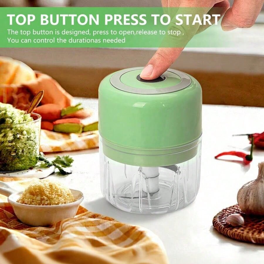 Garlic Chopper 250ml Vegetable Chopper,USB Cord Garlic Chopper, Onion Chopper, Portable Small Food Processor Garlic, Ginger, Chili, Vegetables, Garlic Chopper, Portable Veggie Chopper, Garlic Masher O
