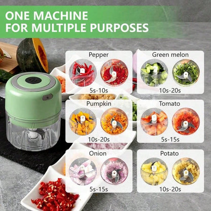 Garlic Chopper 250ml Vegetable Chopper,USB Cord Garlic Chopper, Onion Chopper, Portable Small Food Processor Garlic, Ginger, Chili, Vegetables, Garlic Chopper, Portable Veggie Chopper, Garlic Masher O