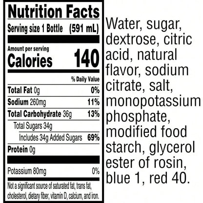 Gatorade Thirst, Cool Blue, 20 Fl Oz (Pack Of 8)