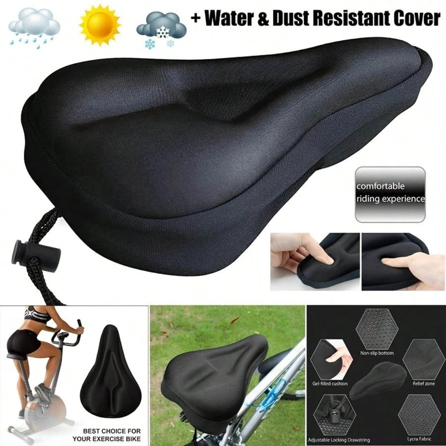 Gel-Filled Bicycle Seat Cushion, Comfortable Soft Pad For Men And Women, Suitable For Fitness Cycling