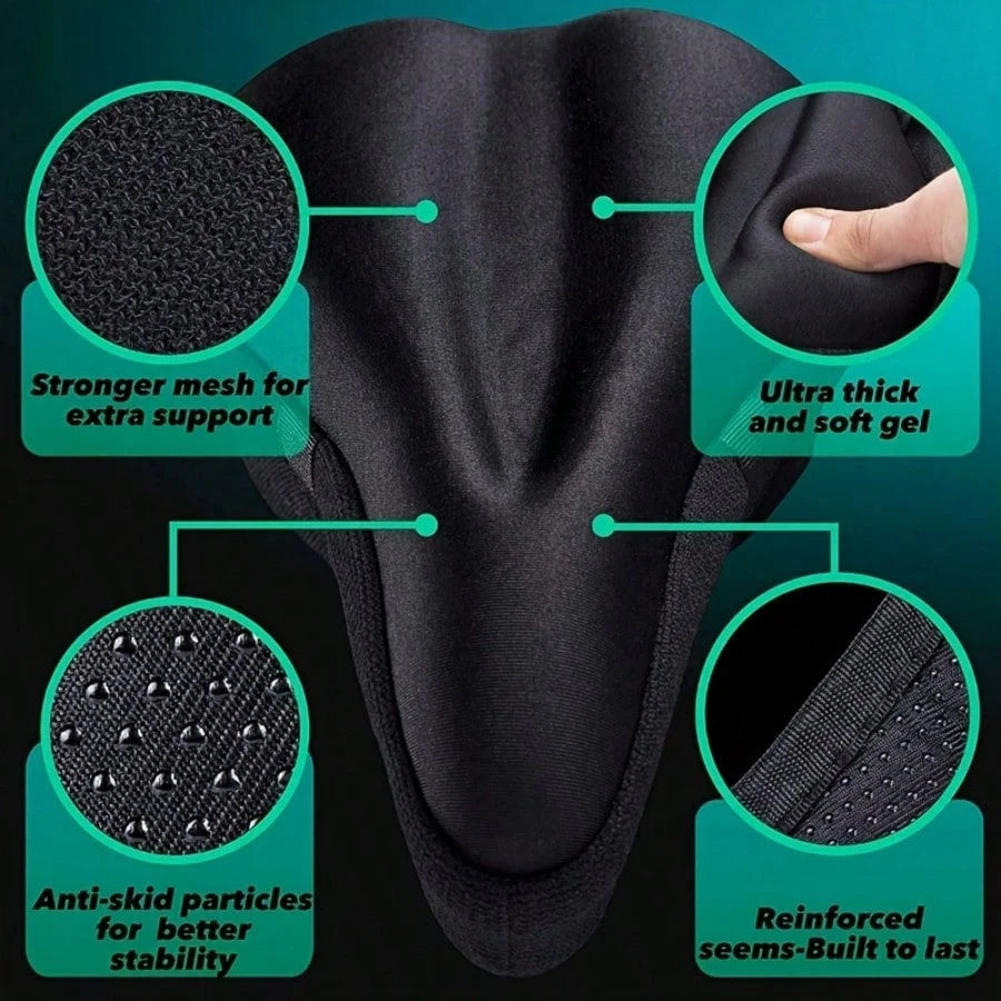 Gel-Filled Bicycle Seat Cushion, Comfortable Soft Pad For Men And Women, Suitable For Fitness Cycling