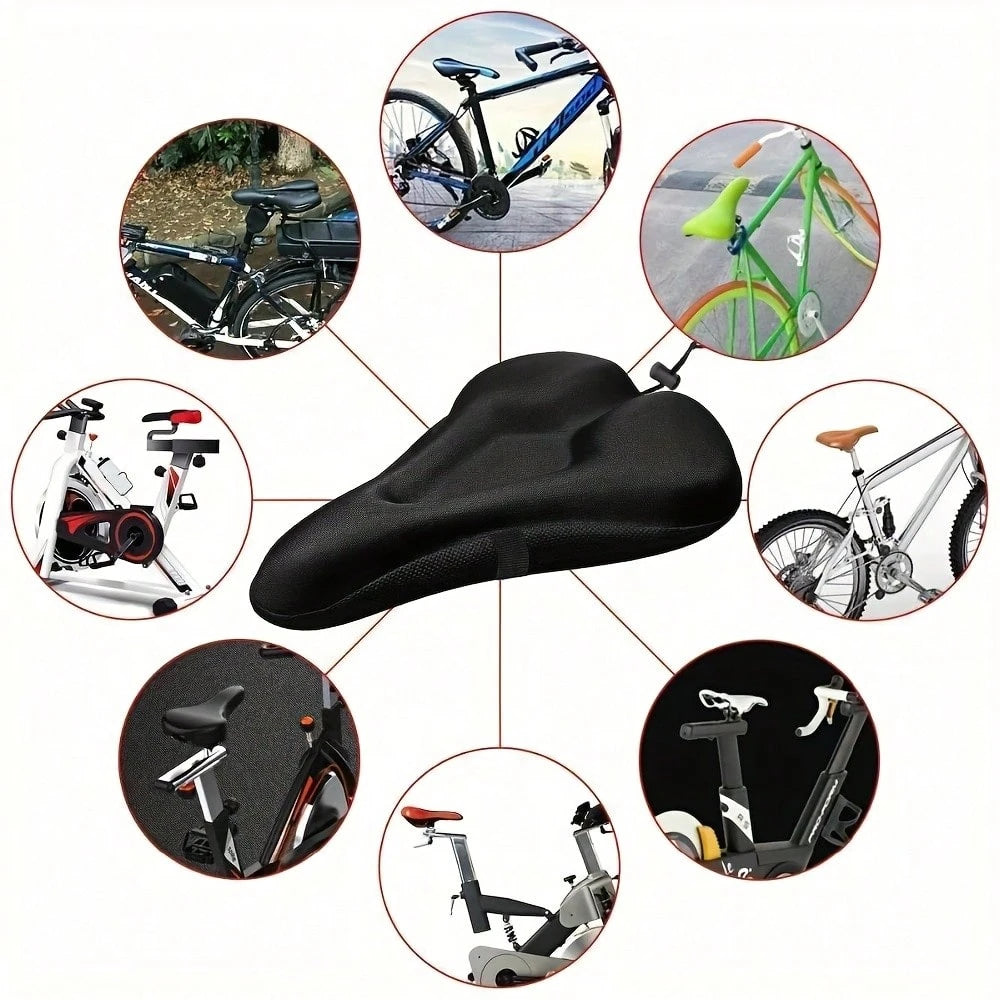 Gel-Filled Bicycle Seat Cushion, Comfortable Soft Pad For Men And Women, Suitable For Fitness Cycling