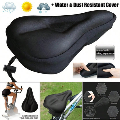 Gel-Filled Bicycle Seat Cushion, Comfortable Soft Pad For Men And Women, Suitable For Fitness Cycling