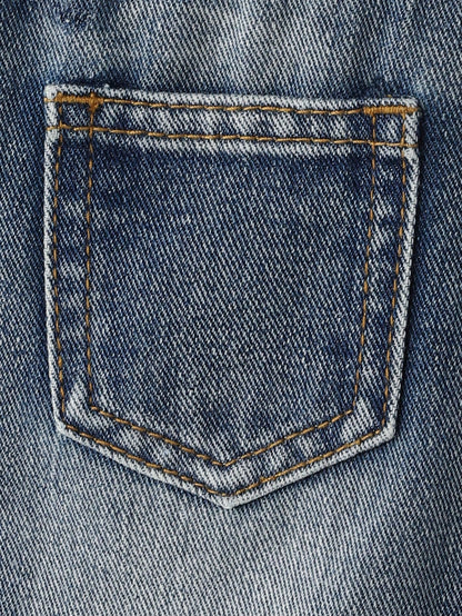 Genkimix Kids Baby Boy Casual Everyday Commute Fashion Street Ripped Denim Bib Pants (T-Shirt Not Included)