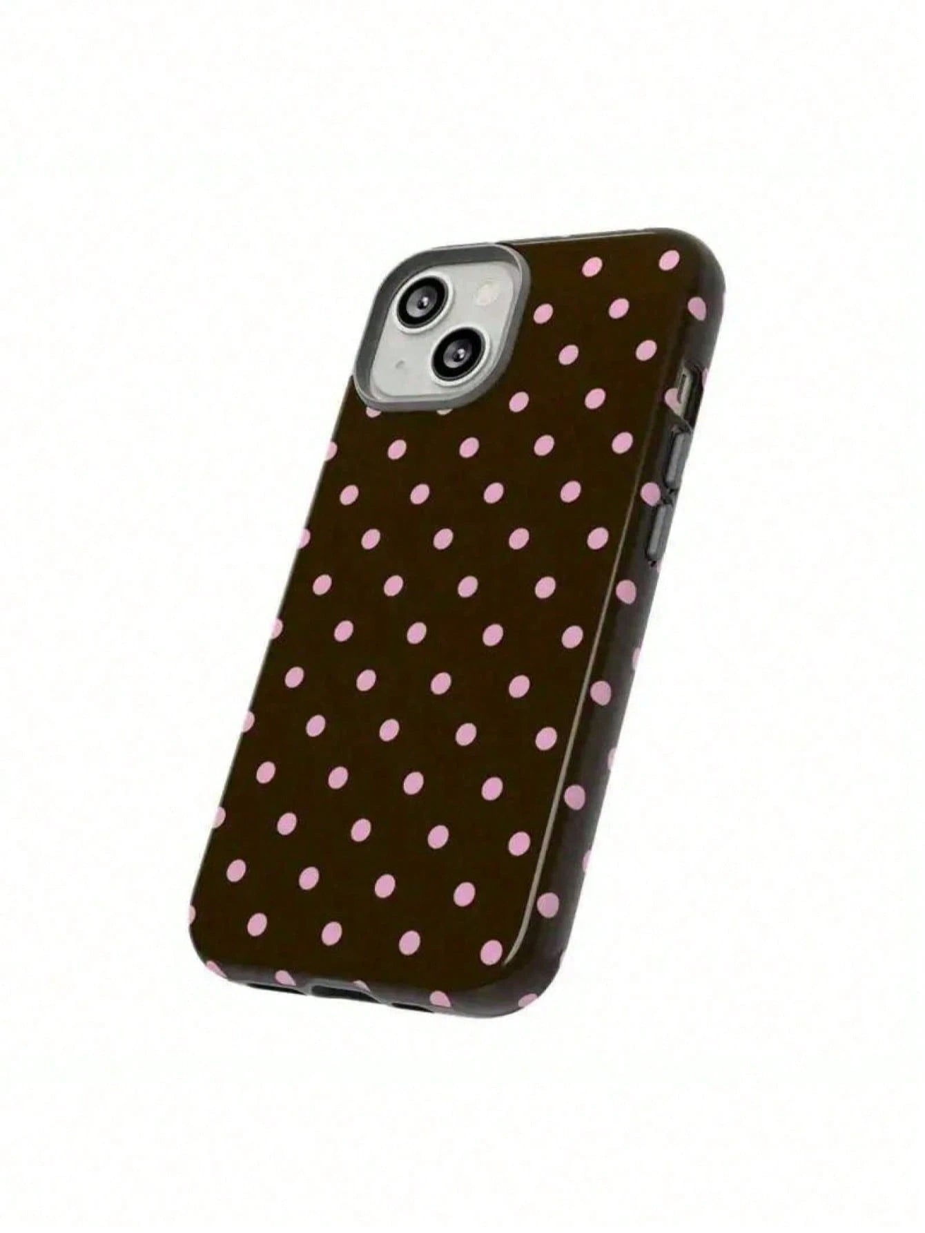GIIPPA Polka Dot Elemen Shockproof Fashion Phone Cases 1pc Yellow Base With Brown Polka Dot Design Phone 17 Pro Max Case, Fits 16 Pro Max, 15 Pro Max, 14 Pro Max, Korean Stylish And Interesting Phone