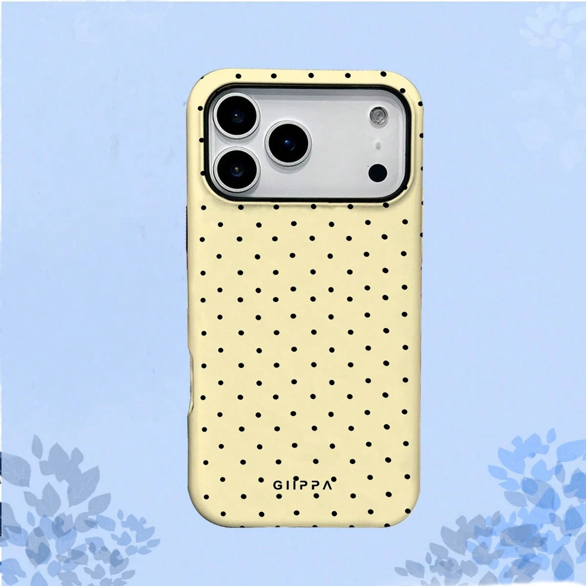 GIIPPA White Blue Polka Dot Elemen Fashion Phone Case Matte White Polka Dot Phone Case On Navy Blue Background Compatible With IPhone 17 17 Air 16 15 14 13 12 11 Pro Max Plus X XS Spring Birthday Anni