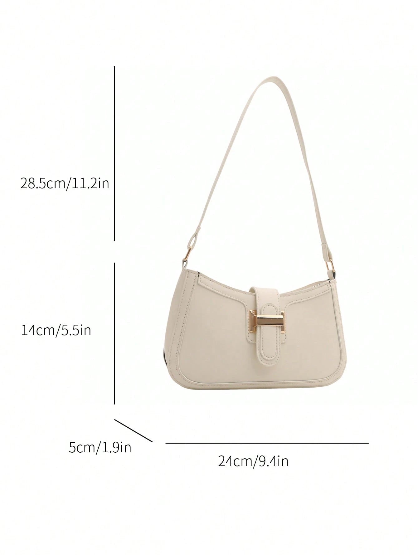 Glamine Elegant Crescent Underarm Shoulder Bag, Women's Fashion Casual Solid Color Underarm Bag
