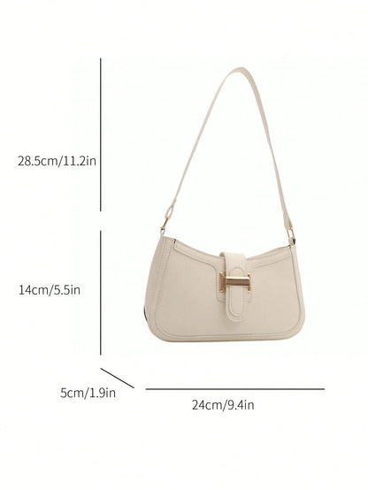 Glamine Elegant Crescent Underarm Shoulder Bag, Women's Fashion Casual Solid Color Underarm Bag