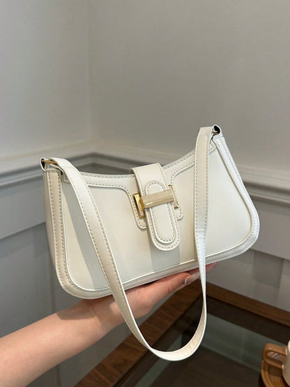 Glamine Elegant Crescent Underarm Shoulder Bag, Women's Fashion Casual Solid Color Underarm Bag