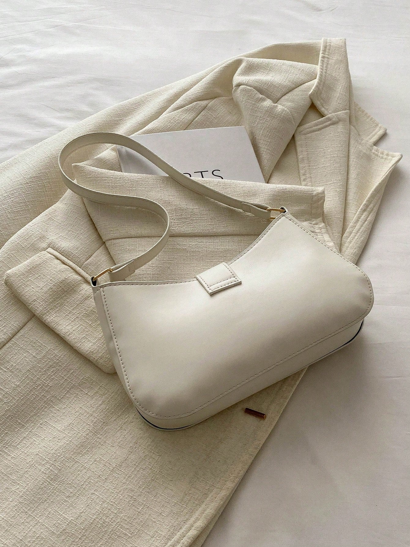 Glamine Elegant Crescent Underarm Shoulder Bag, Women's Fashion Casual Solid Color Underarm Bag