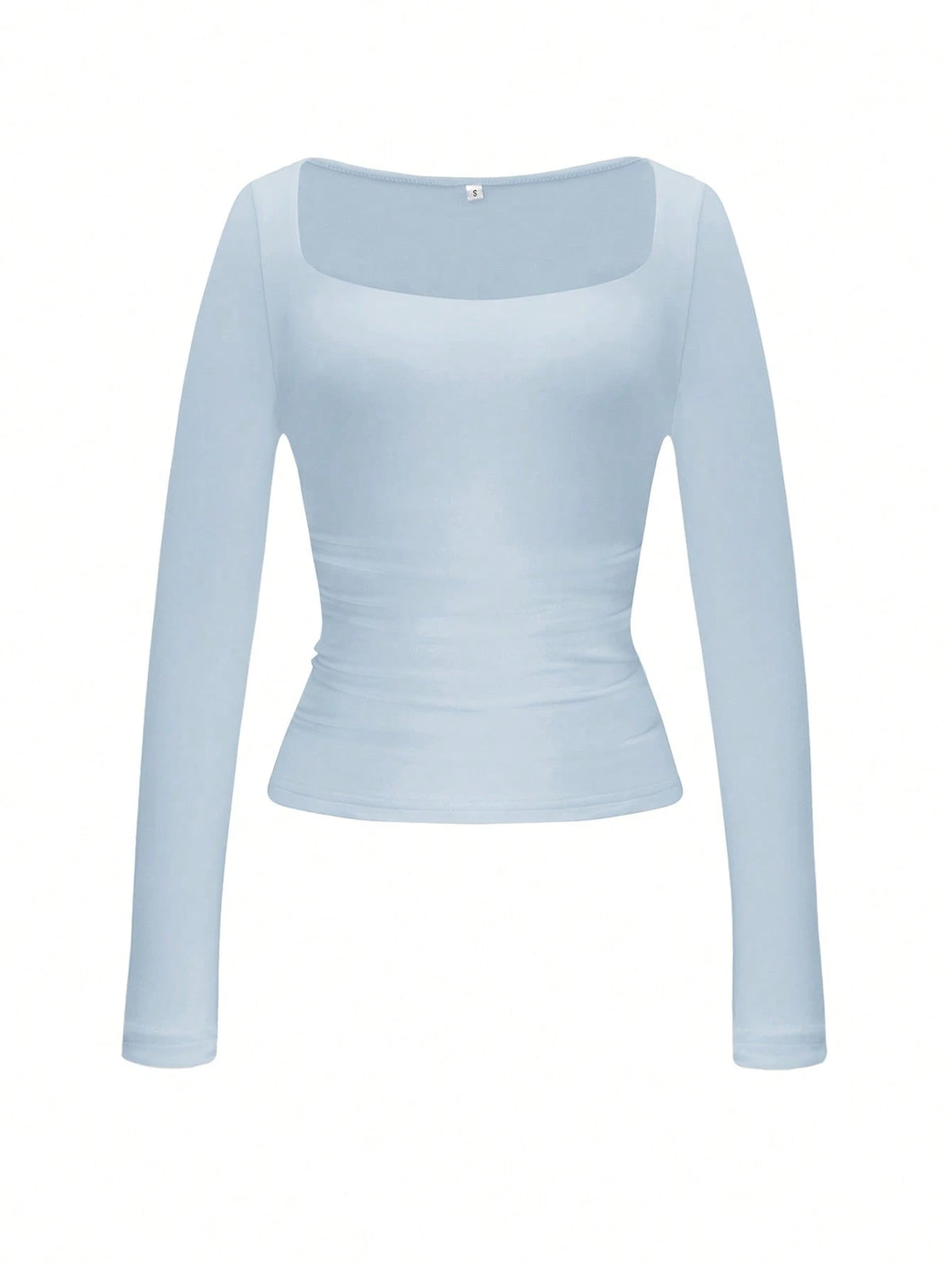 GLAMSKIN Women's Striped Sexy Slim Fit Long Sleeve Knit Top, Solid Color Square Neck Basic T-Shirt, Suitable For Autumn Outings, Daily Casual Streetwear, Back To School Season