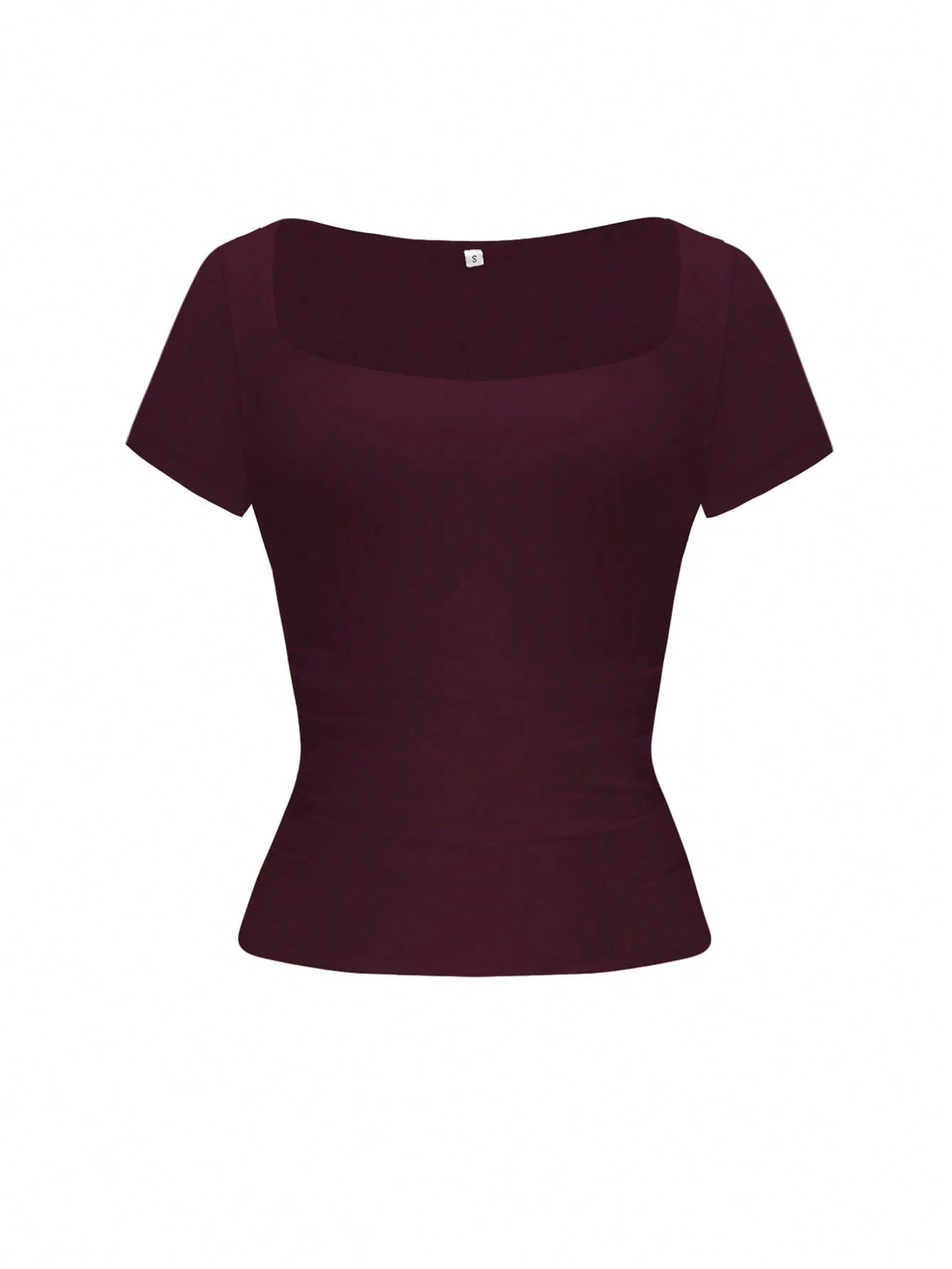 GLAMSKIN Women's Summer/Autumn Basic Striped Square Neck Short Sleeve Fitted Cropped T-Shirt, Casual Sexy Slim Fit Top, Suitable For Back To School, Outings, Beach Vacation
