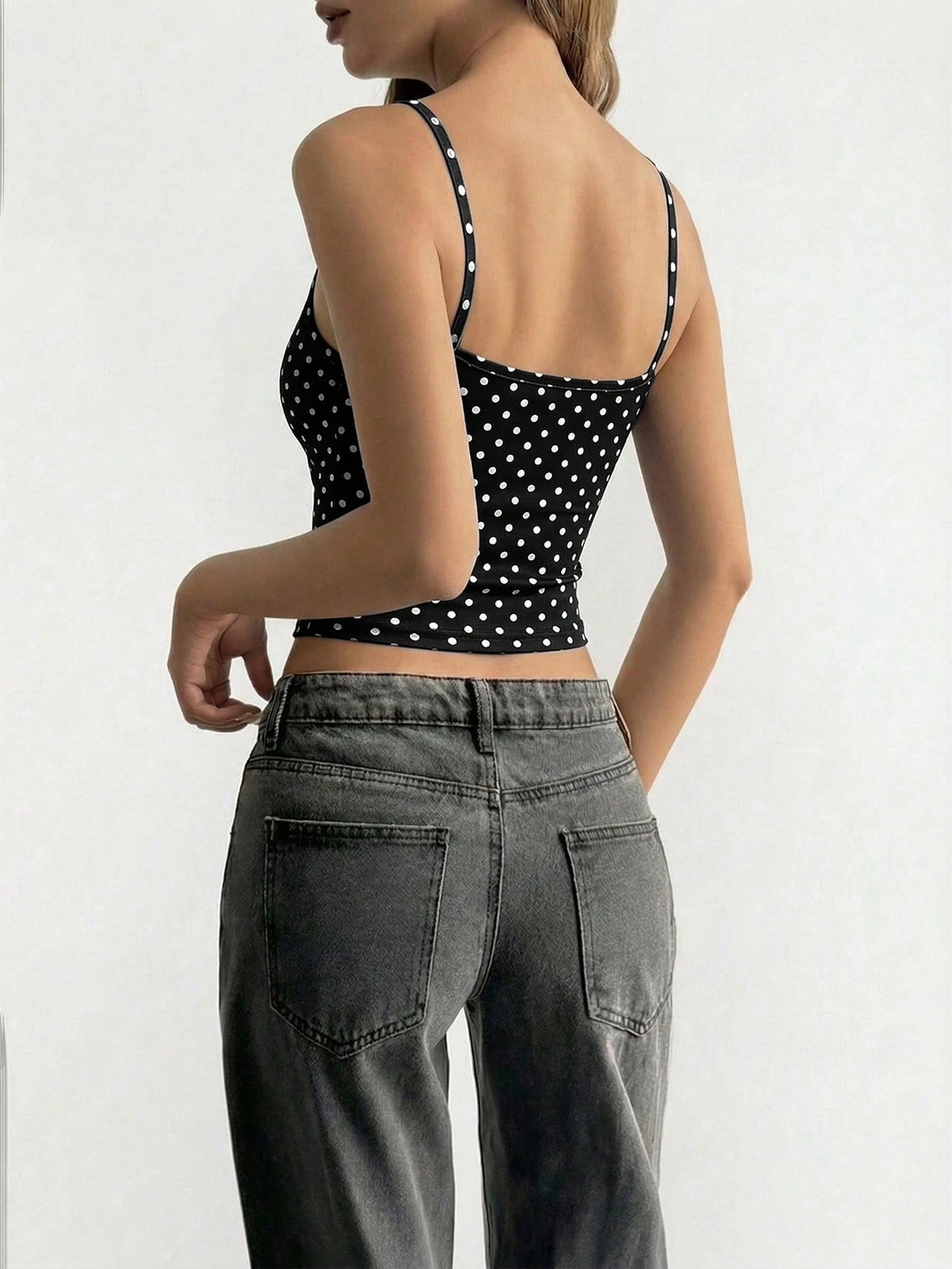 GLAMSKIN Women's Summer/Autumn Striped Lingerie Style Slim Fit Camisole, Solid Color Y2K Casual Basic Cropped Tank Top, Back To School Daily Streetwear And Beach Vacation