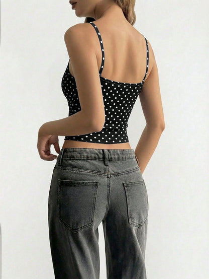 GLAMSKIN Women's Summer/Autumn Striped Lingerie Style Slim Fit Camisole, Solid Color Y2K Casual Basic Cropped Tank Top, Back To School Daily Streetwear And Beach Vacation