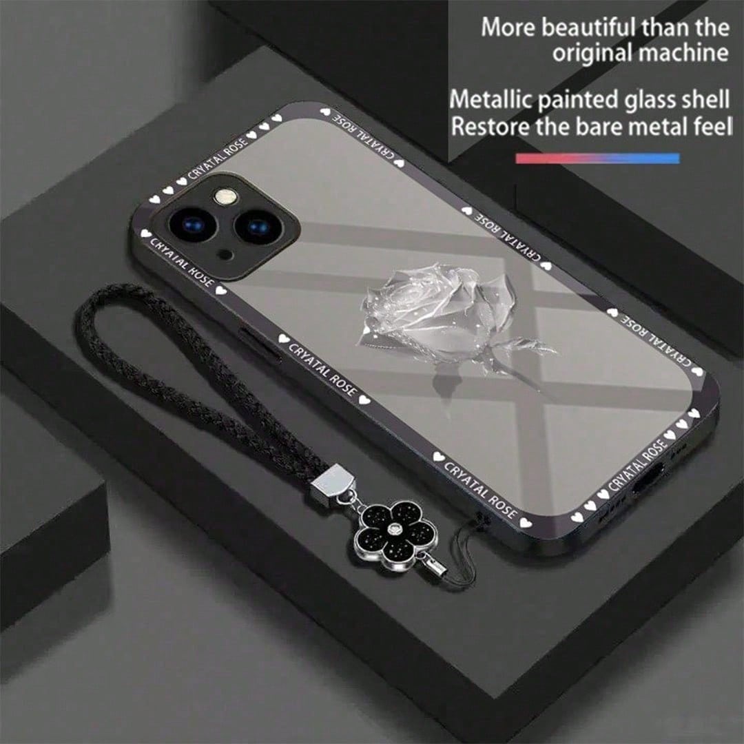 Glossy Finish Phone Case For IPhone 12-17 Pro Max – Hard Cover With Lanyard, Anti-Scratch Stylish Protective Cover