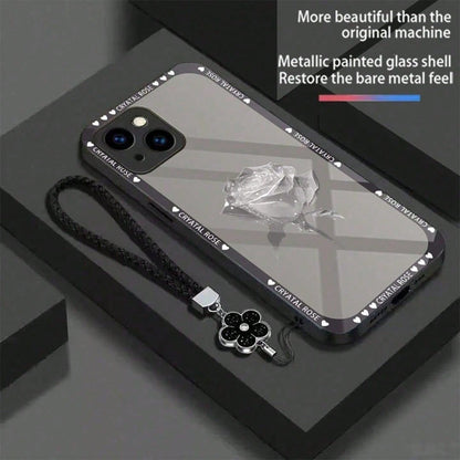 Glossy Finish Phone Case For IPhone 12-17 Pro Max – Hard Cover With Lanyard, Anti-Scratch Stylish Protective Cover