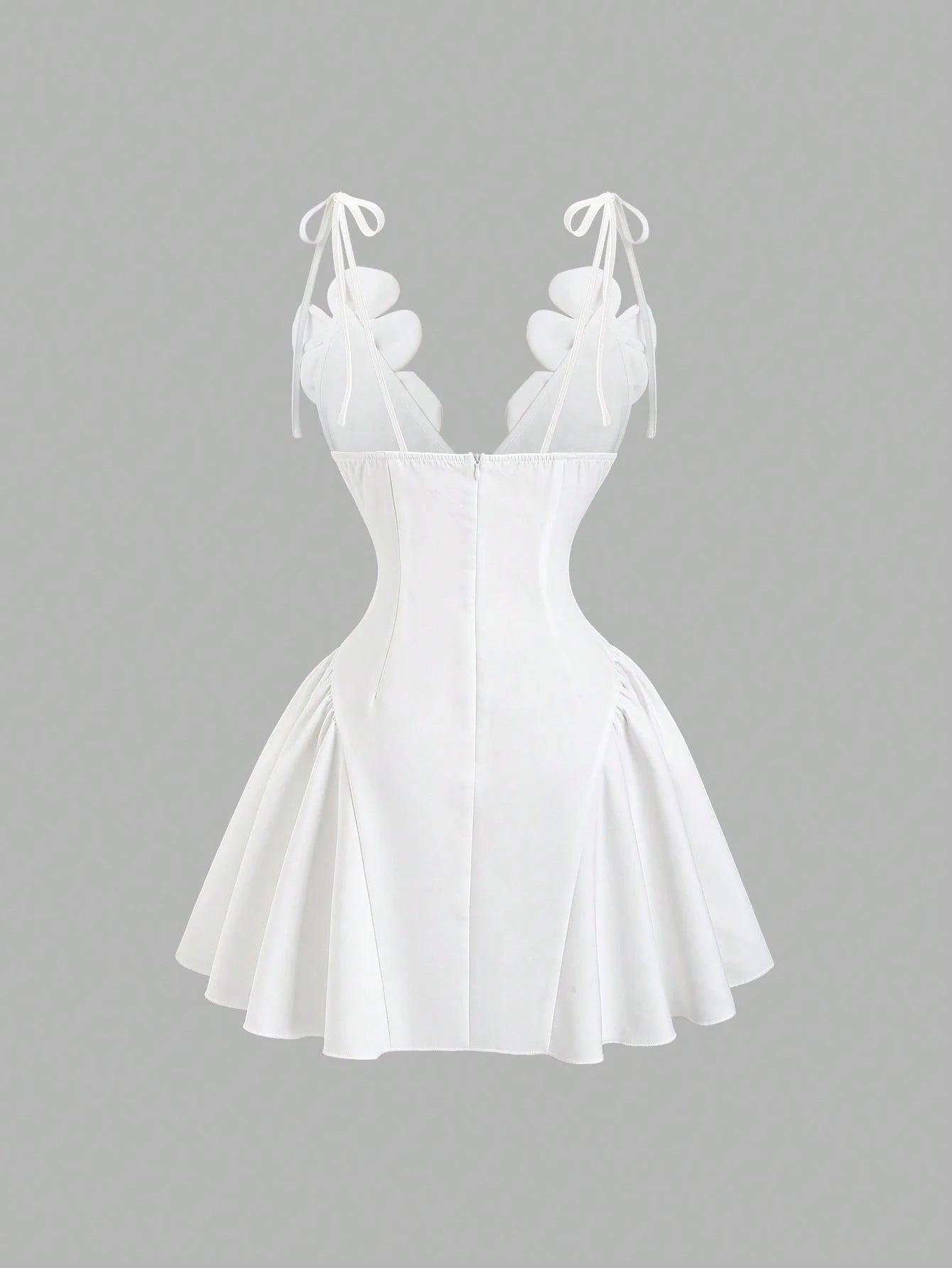 GlowEve Women's Floral Decor Valentine's Day Party Evening Dress, Elegant Sexy Spaghetti Strap Cinched Waist Mini Dress, Spring And Summer