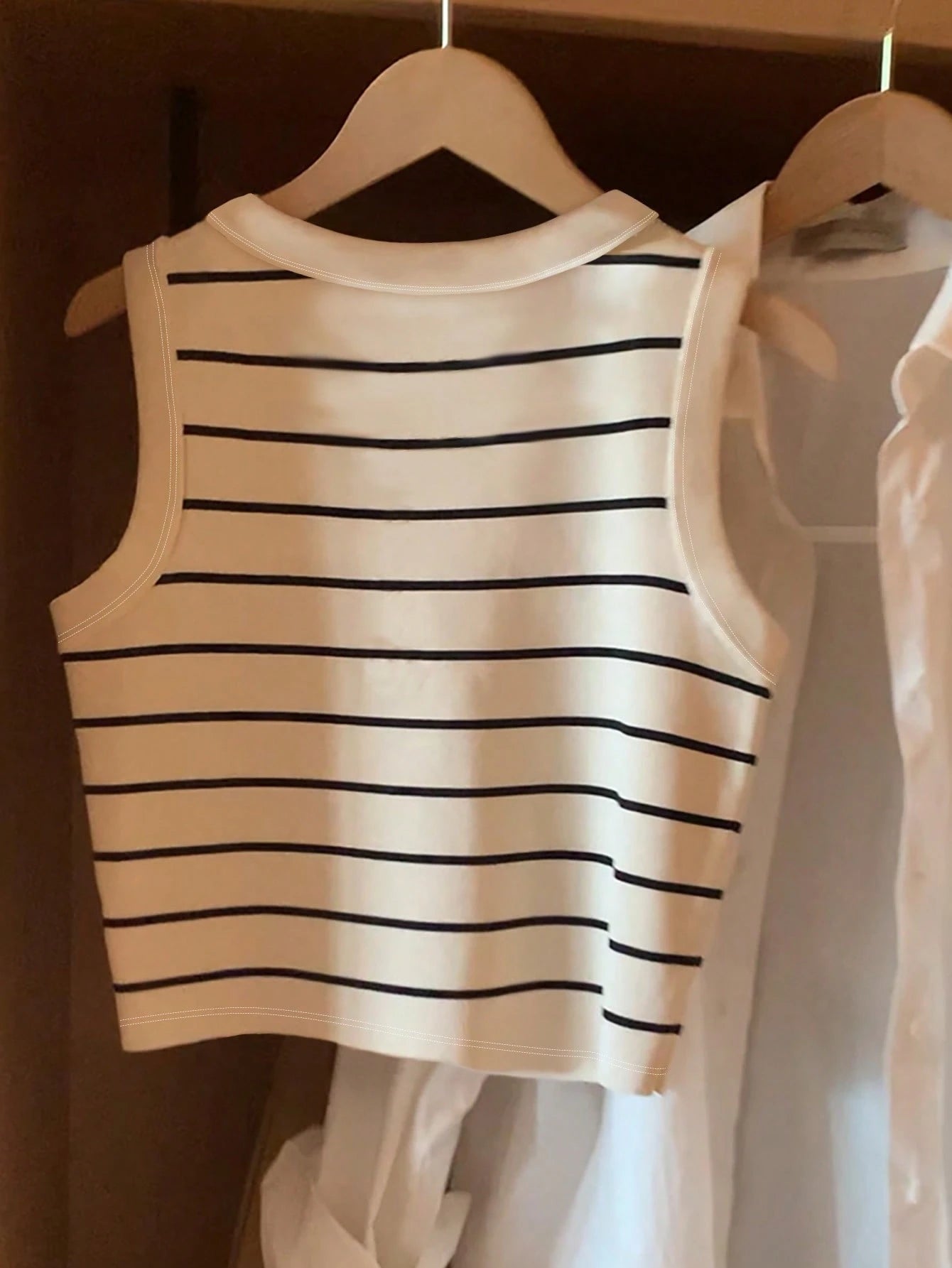GlowEve Women's Striped Crew Neck Casual Versatile Tank Top