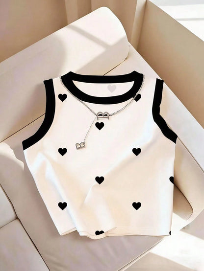 GlowEve Women's Striped Crew Neck Casual Versatile Tank Top