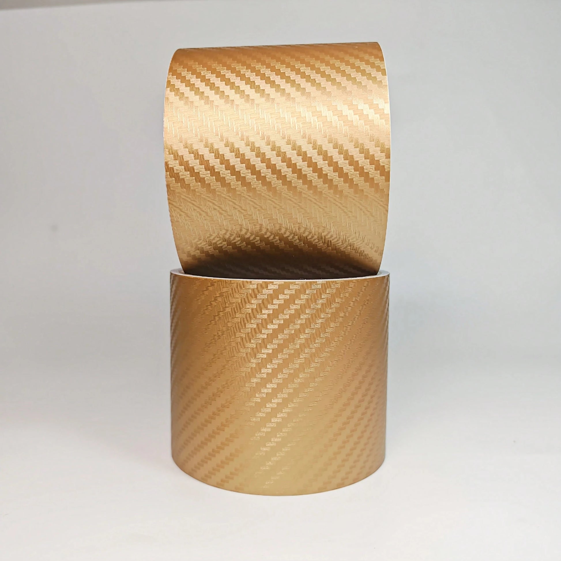 Gold 3D Woven Texture Car Stickers| Metallic Gloss Brushed Finish, Self-Adhesive Waterproof Wear-Resistant, Customizable Decorative Film, Suitable For Car Door Edges, Bumpers, Door Sills, Interior Tr