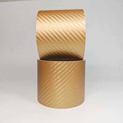 Gold 3D Woven Texture Car Stickers| Metallic Gloss Brushed Finish, Self-Adhesive Waterproof Wear-Resistant, Customizable Decorative Film, Suitable For Car Door Edges, Bumpers, Door Sills, Interior Tr