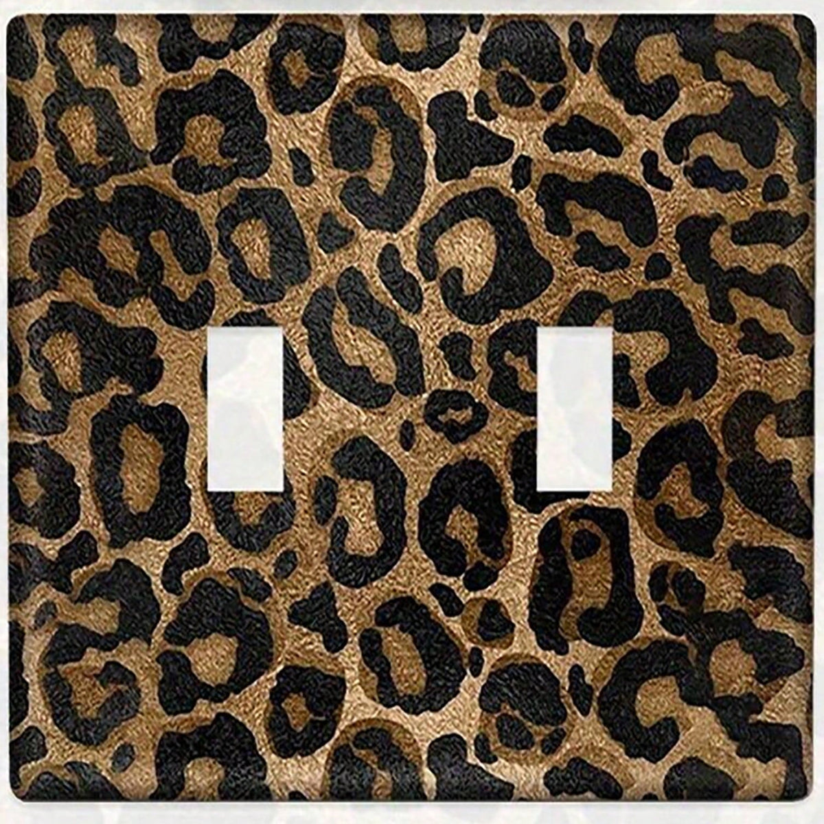 Golden And Black Glitter Leopard Print Light Switch Plate Unbreakable Polycarbonate Thermoplastic 1Gang/2 Gang Diner Kitchen Decor Single Gang Toggle
