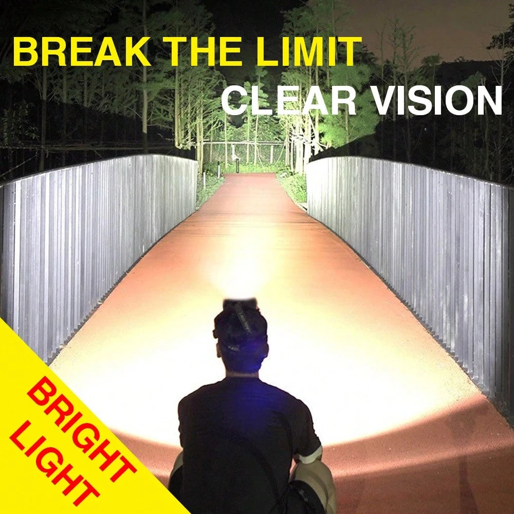 Golden Shell 5 LED Headlamp Rechargeable, 1200mAh Ultra Bright 280LM Head Lamp With 1000M Long Range, USB Charging 4 Modes 90° Adjustable Headlights For Camping Gear Hunting Fishing Running Hiking Out