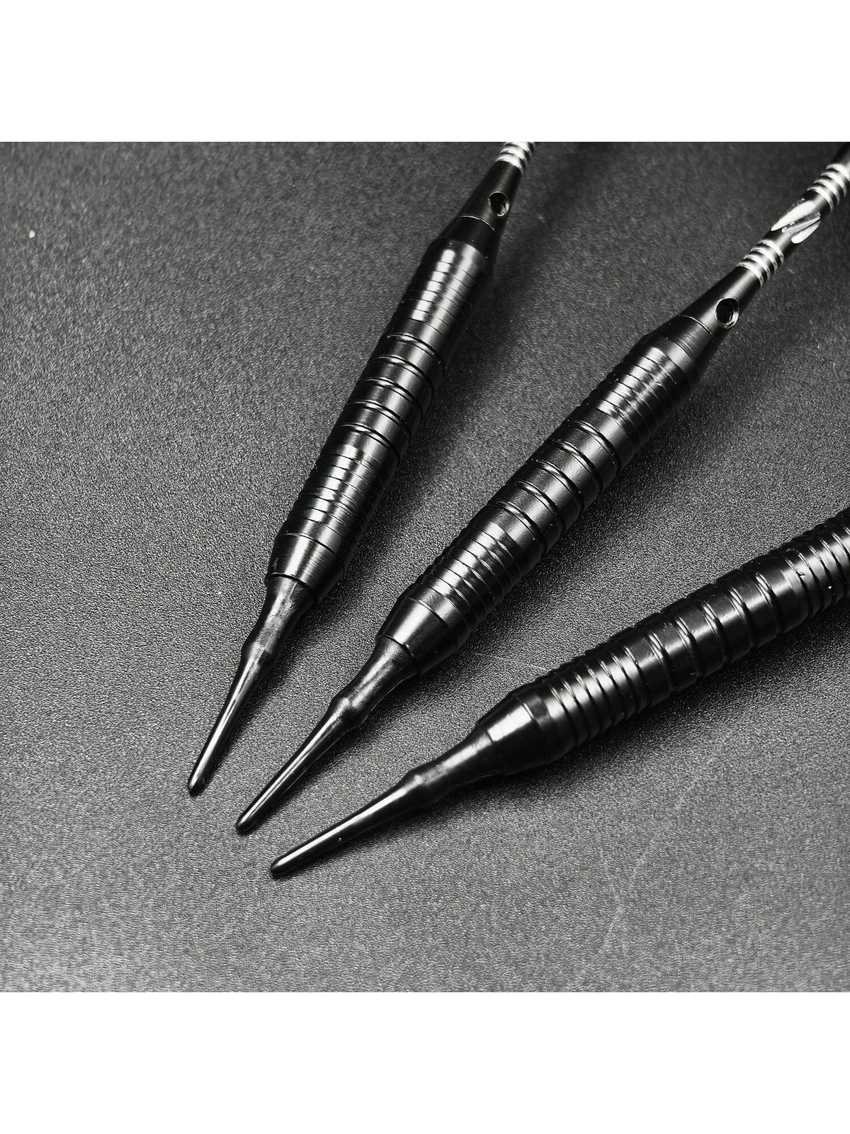 GOODARTS- Pure Black Darts Set- 3 Pcs Professional Business Gift With Plastic Casing, 3 Plastic Replacement Shafts, 3 Spring Rings