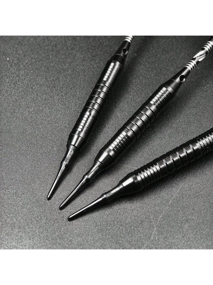 GOODARTS- Pure Black Darts Set- 3 Pcs Professional Business Gift With Plastic Casing, 3 Plastic Replacement Shafts, 3 Spring Rings