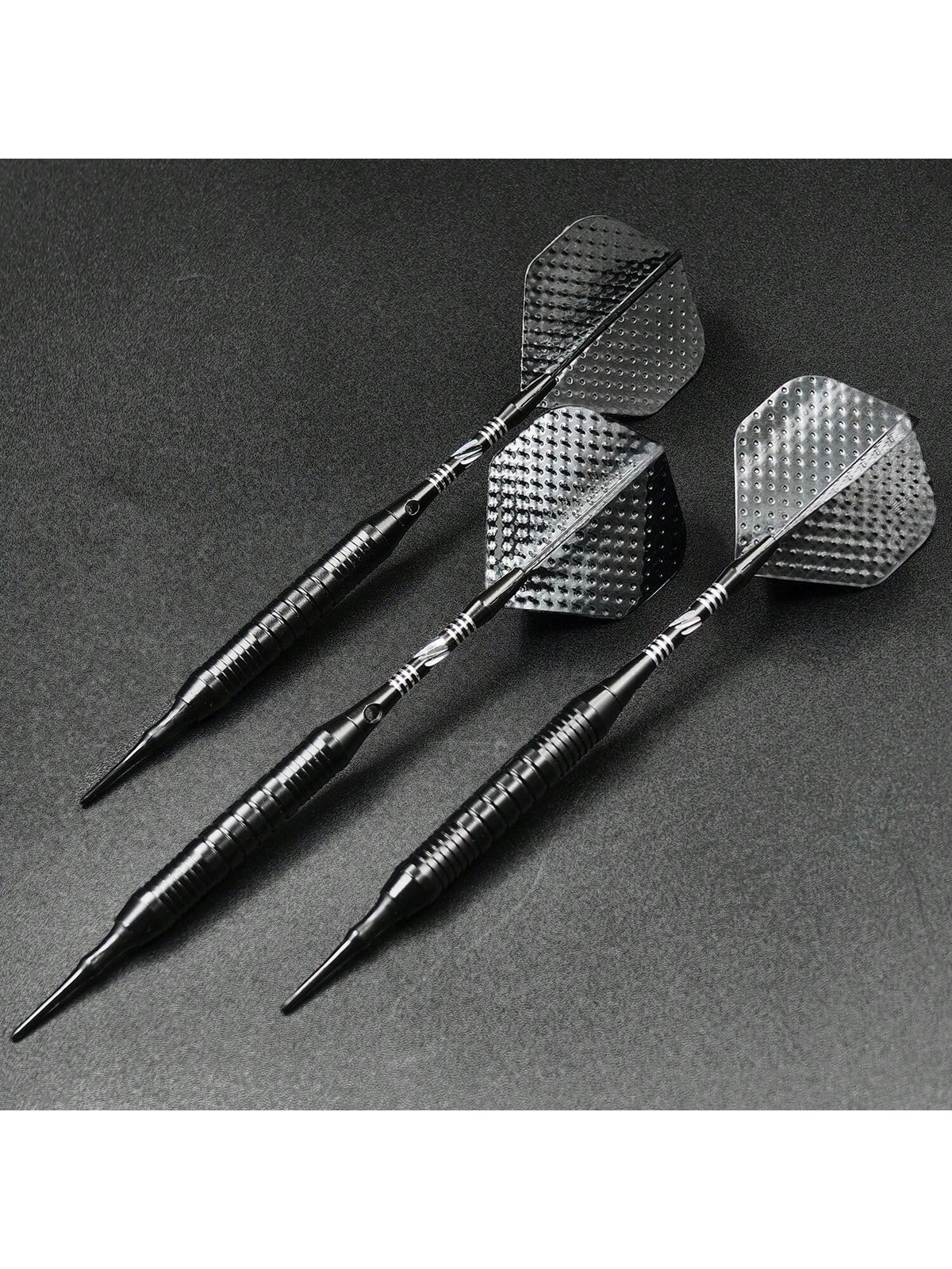 GOODARTS- Pure Black Darts Set- 3 Pcs Professional Business Gift With Plastic Casing, 3 Plastic Replacement Shafts, 3 Spring Rings