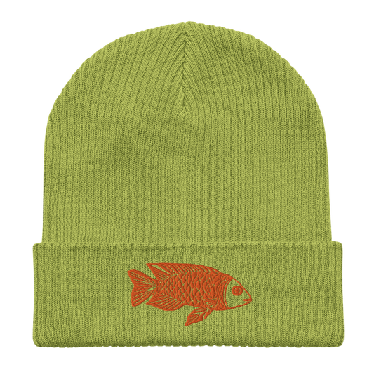 Goofy Goldfish Organic Ribbed Beanie