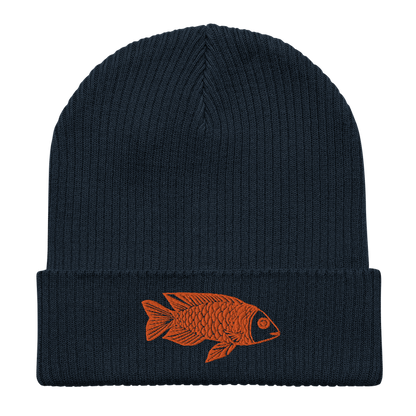 Goofy Goldfish Organic Ribbed Beanie